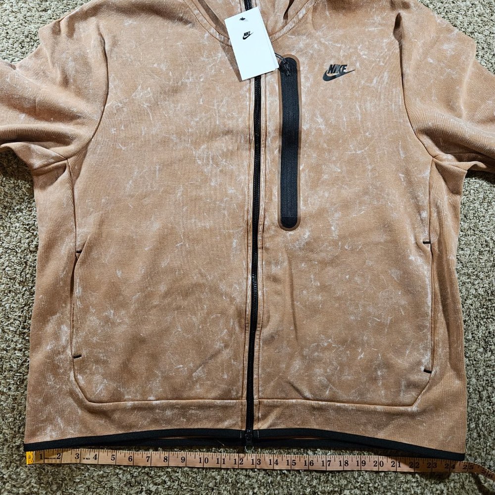 Nike Sportswear Tech Fleece Wash Full Zip Hoodie Men's Size XL DM6515-215 Brown - Picture 7 of 12